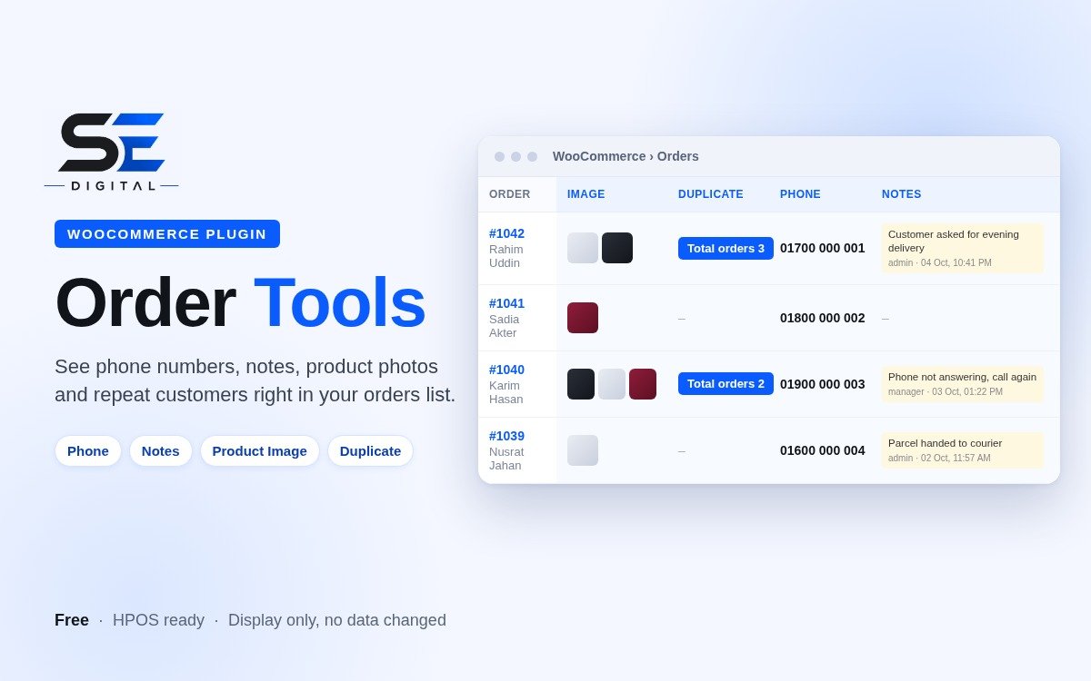 Order Tools for WooCommerce